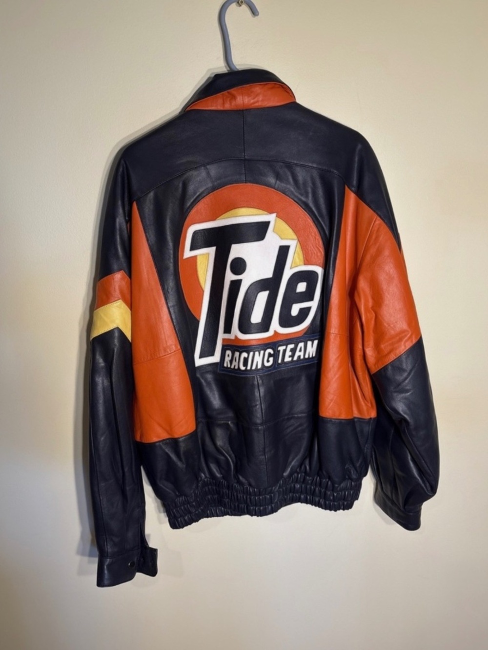 VINTAGE RACING JACKET LEATHER XL TIDE BLACK LEATHER